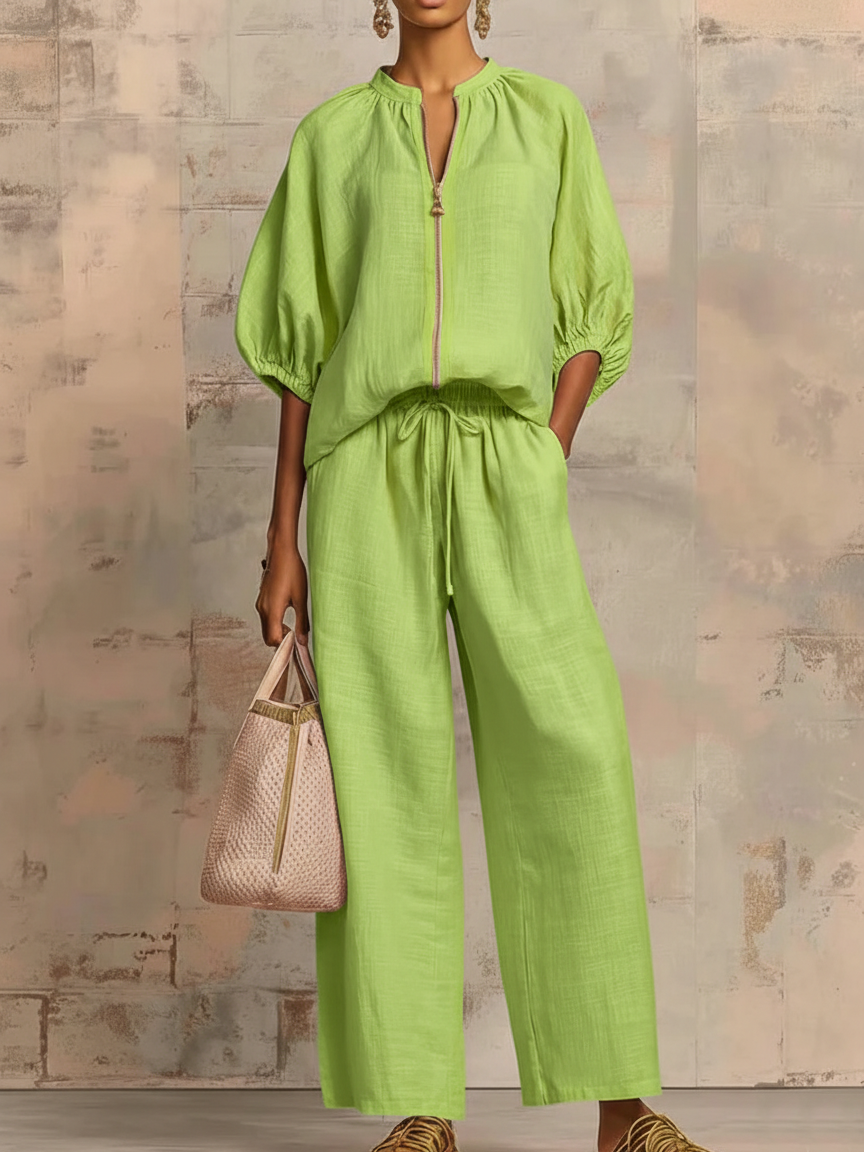 Enrichetta™ – Komplet Casual Chic z Bluzką i Spodniami