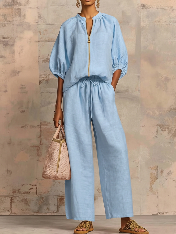Enrichetta™ – Komplet Casual Chic z Bluzką i Spodniami