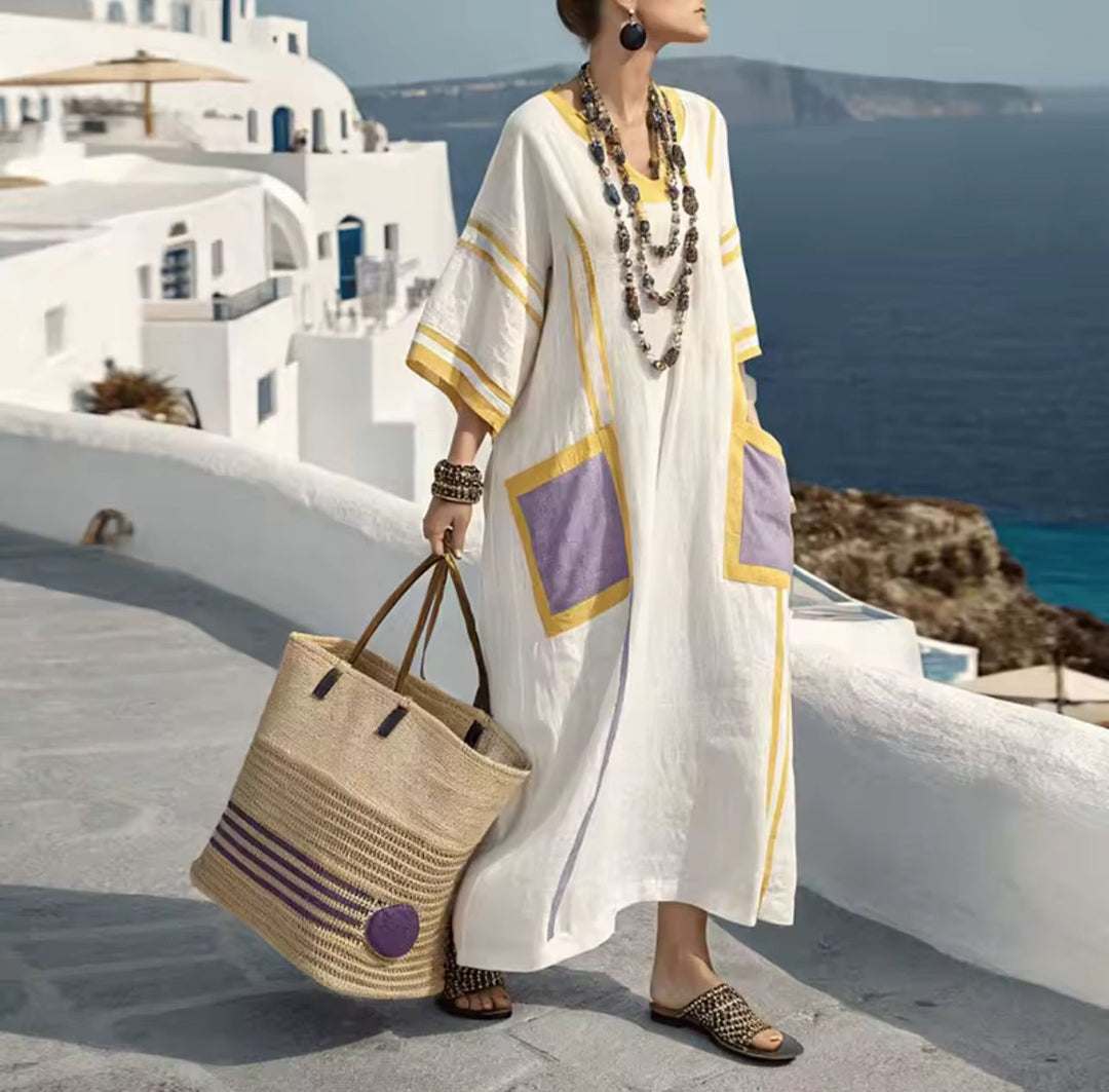 Elegancka Mary - Długa sukienka plażowa na modny letni wygląd