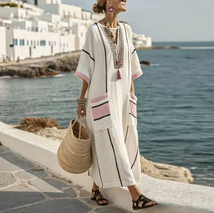 Elegancka Mary - Długa sukienka plażowa na modny letni look