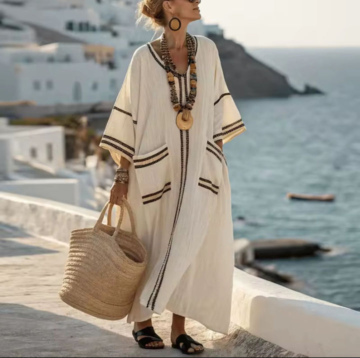 Elegancka Mary - Długa sukienka plażowa na modny letni look