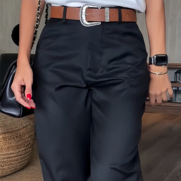 Katarzyna | Eleganckie modelujące sylwetkę spodnie w paski