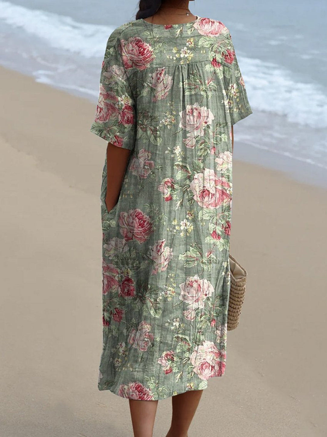 Lina - Sukienka w Stylu Vintage z Kwiatowym Wzorem